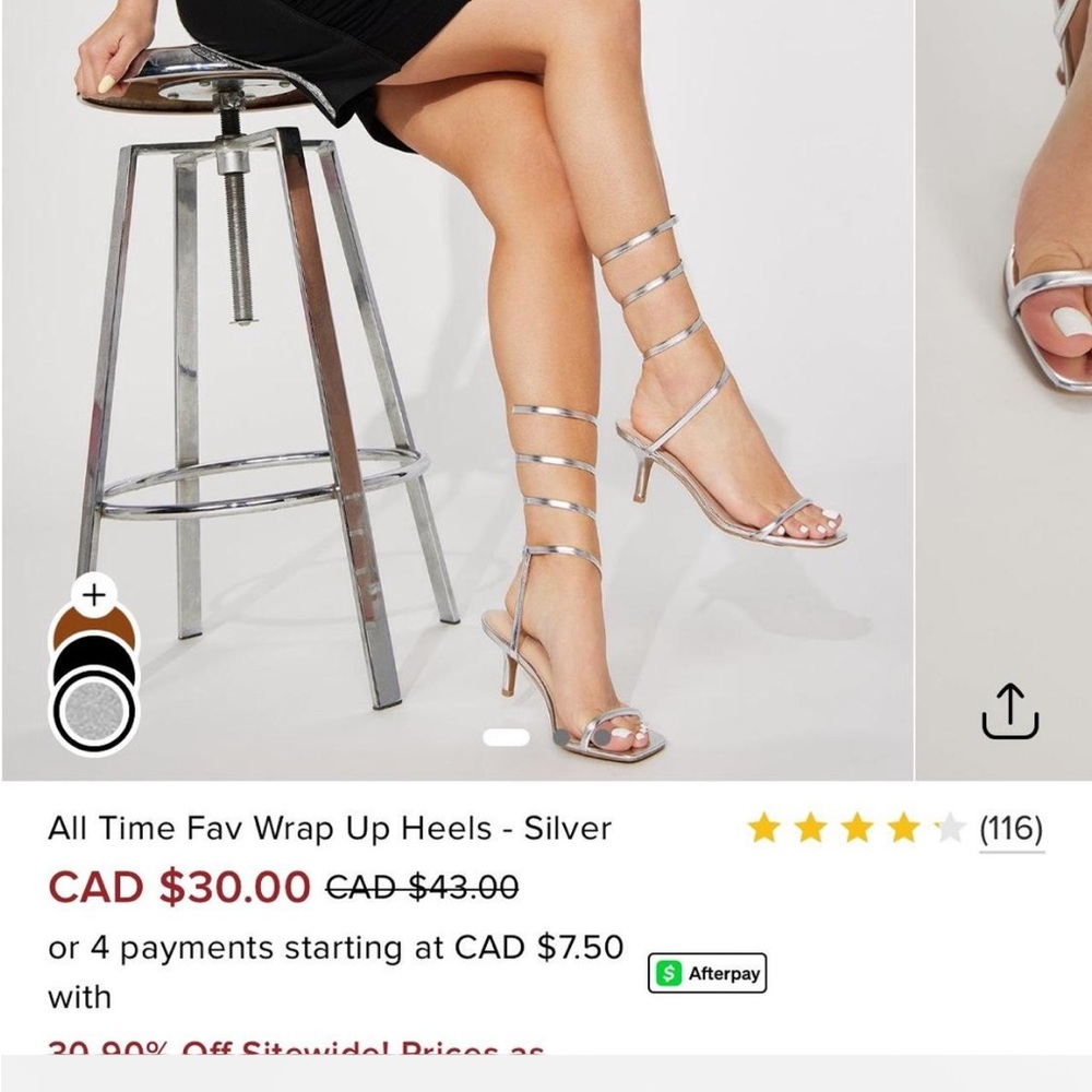 Fashion Nova Silver Stiletto Heels